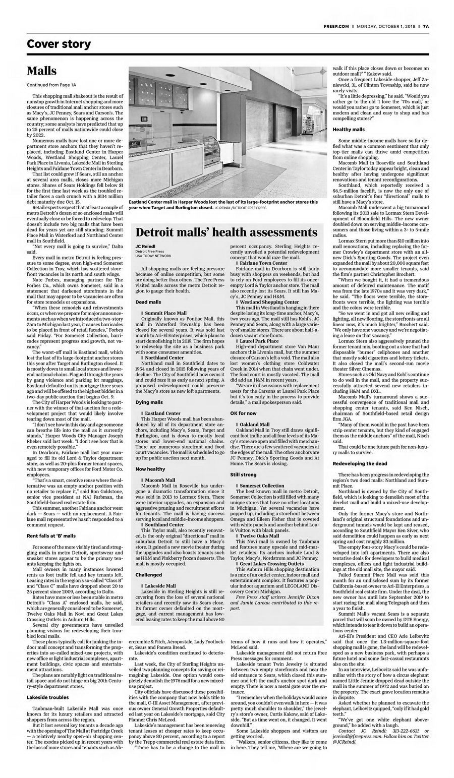 Eastland Center (Eastland Shopping Center, Eastland Mall) - Oct 2018 Article (newer photo)